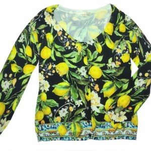 Boston Proper Lemon Floral Cardigan 🍋